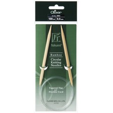 Clover Knitting Pins: Circular: Fixed: Takumi Bamboo: 100cm x 6.00mm 3 