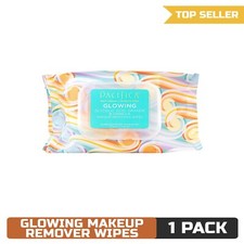 Pacifica Beauty Glowing Makeup Remover Wipes, Glycolic Acid, Coconut Water