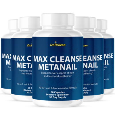 Max Cleanse Metanail- Immune & Nail Support- 5 Bottles- 300 Capsules