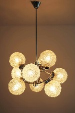 Sputnik Orbit Design Deckenlampe Lampe 9er chrom space age 70s 