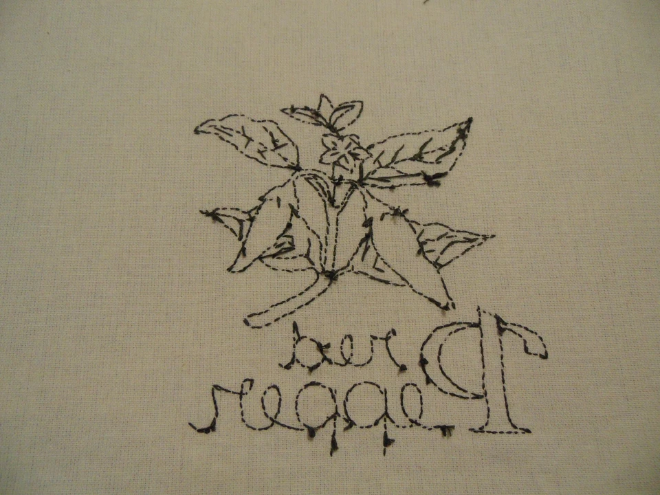 Специи тема перца новый вручную вышитый натуральный цвет блюдо/чай полотенце 18 x 28 новый - Изображение 2 из 3