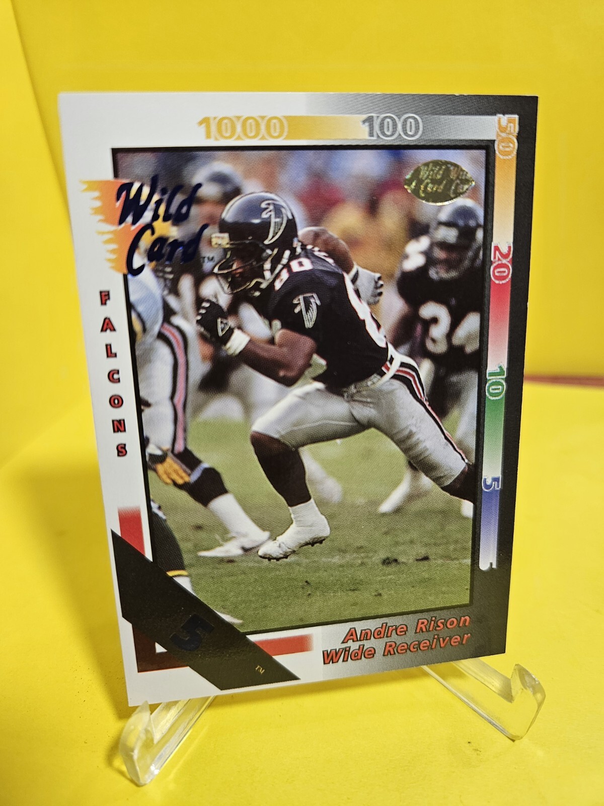 1992 Wild Card #146 andre rison 5 Stripe 