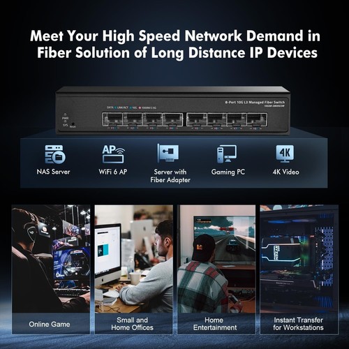 Efficient 8-Port 10G Fiber Switch - Metal Case, Low Latency, Quiet Operation - Picture 9 of 12