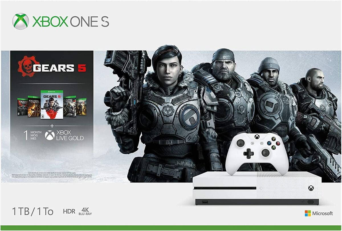 Microsoft XBOX Xbox One S 1TB Console+Gears Of War 5 Game White