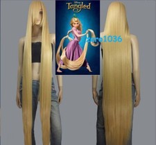Parrucca cosplay bionda lunga 150 cm/60 pollici Rapunzel Tangleds ondulata cos parrucche complete