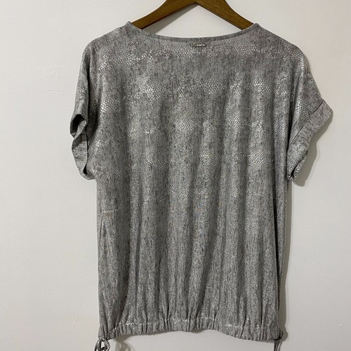 Calvin Klein Womens Size M Silver Tank Top Drawcords Polyester #1123 - Picture 4 of 8