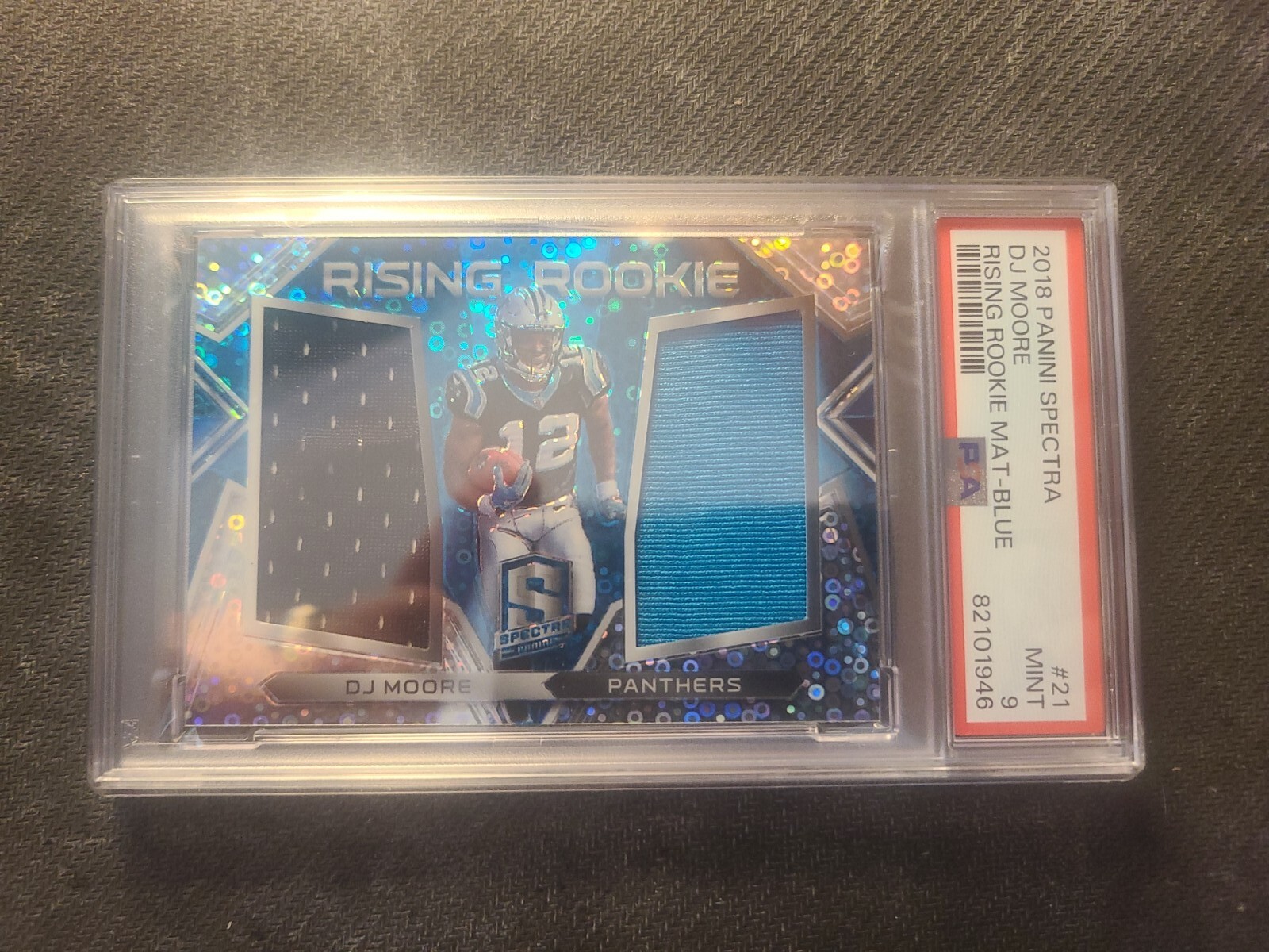 DJ Moore Panini Spectra Rising Rookie Materials #21 Blue