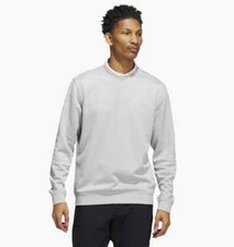 adidas Golf Primegreen Go To Crewneck Sweater, Grey, NEW