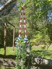 Boho Beaded Plant Hanger. Wooden Beads