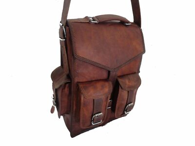 NEW Real genuine Leather Mens Backpack Satchel Brown Vintage Bag laptop Rusksack