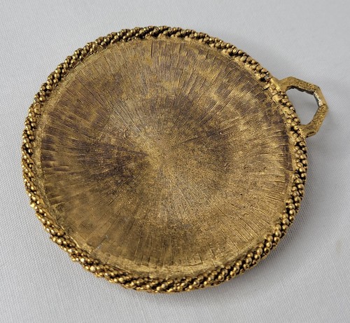 Ciondolo stile neoclassico vintage tono oro dichiarazione texture perline grande - Foto 4 di 9