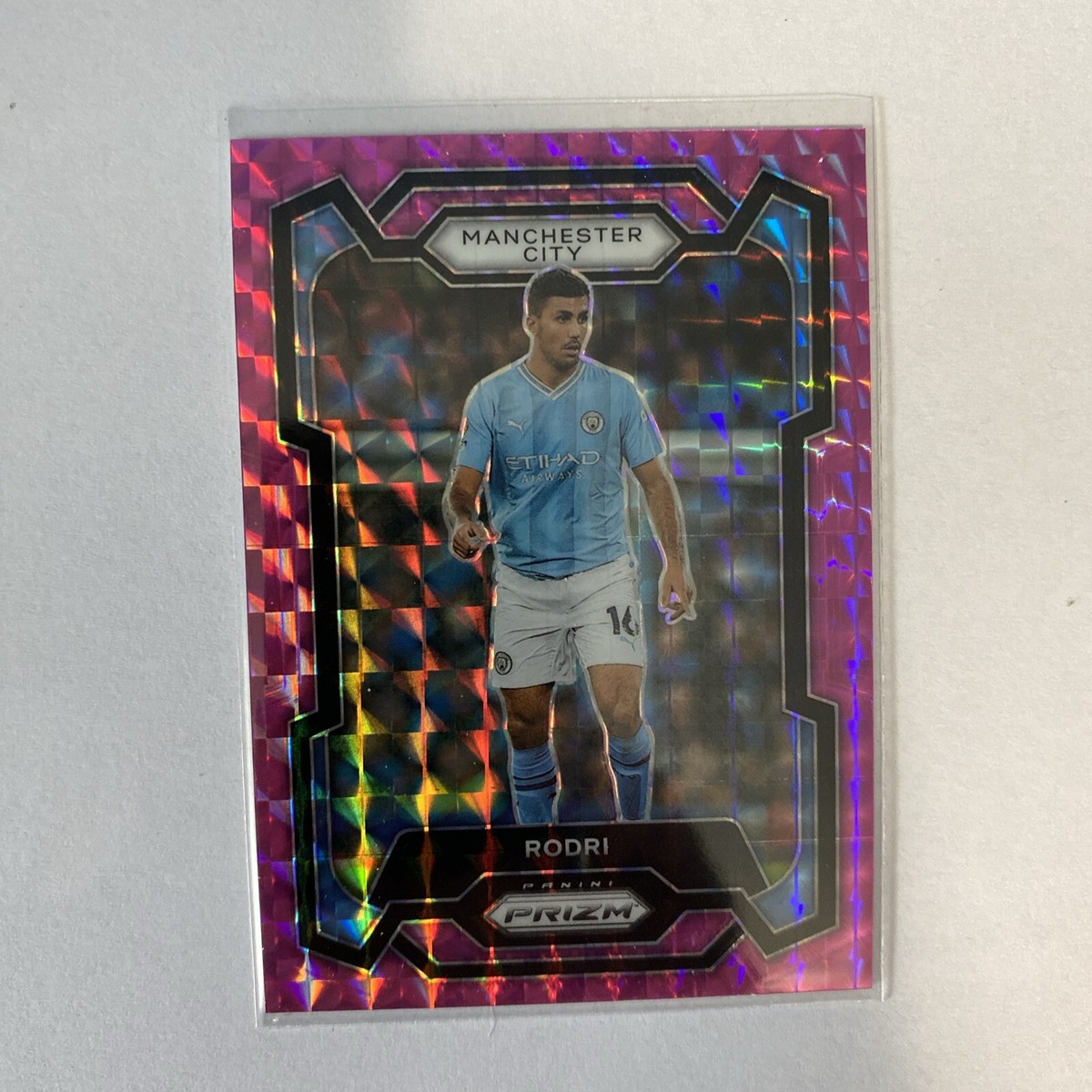 2023-24 Panini Prizm PLS #5- Rodri - Pink Mosaic Prizm - Man City