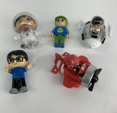 Ryan's World Figures Lot of 5, Some With Vehicles. Ships For Free!
