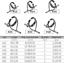 7/6pcs Fishing Rod Repair Kit Tip Guide Replacement Stainless Steel Ceramic Ring