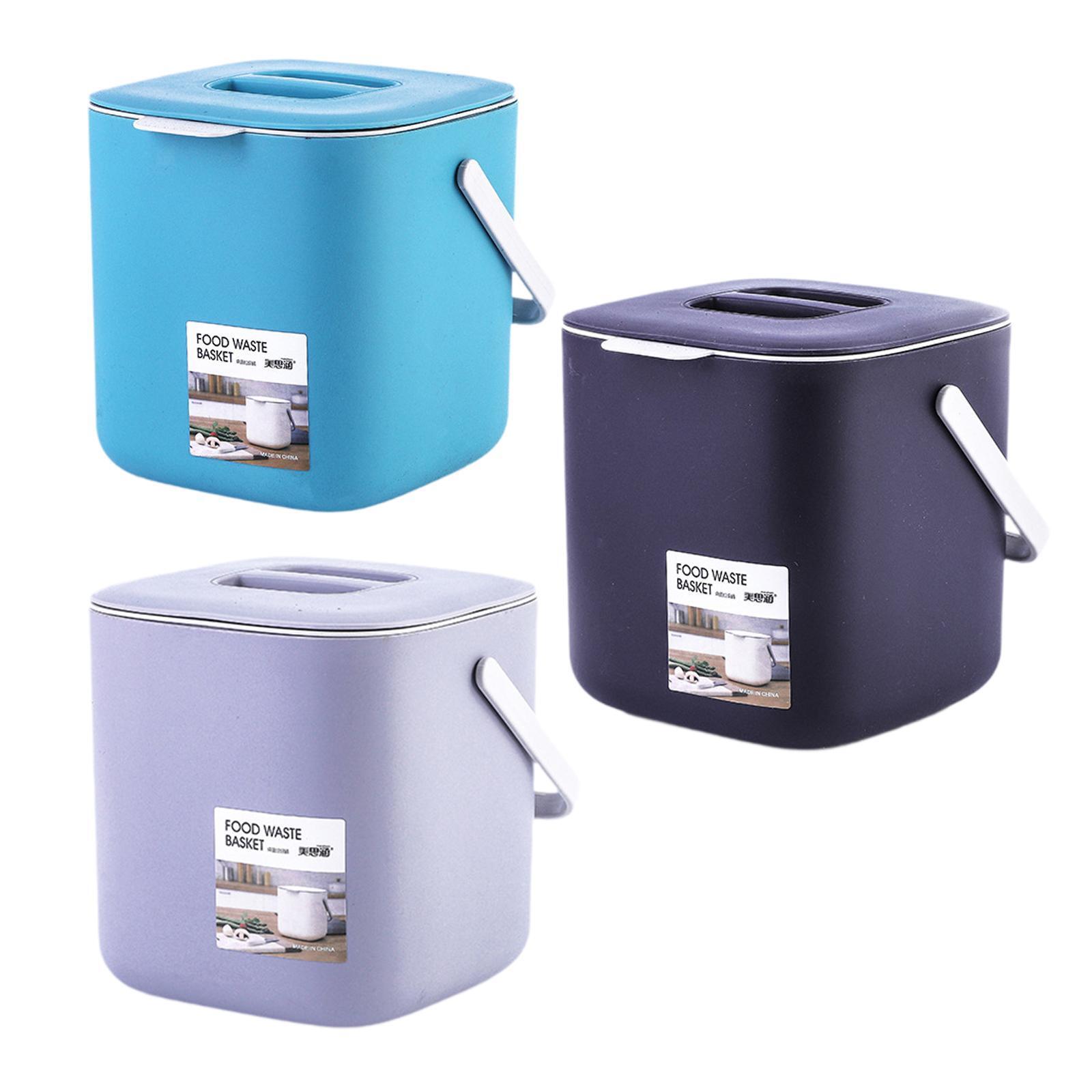 Trash Can with Lid Removable Trash Garbage Bin for Countertop Home Pantry-image