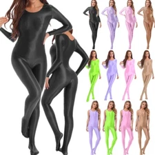 Women's Bodycon Jumpsuit Full Body Leotards Footed Bodysuit Seamless Shapewear 