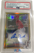 2021 Bowman Chrome Draft Aaron Zavala Gold Refractor PSA 9! (RC)