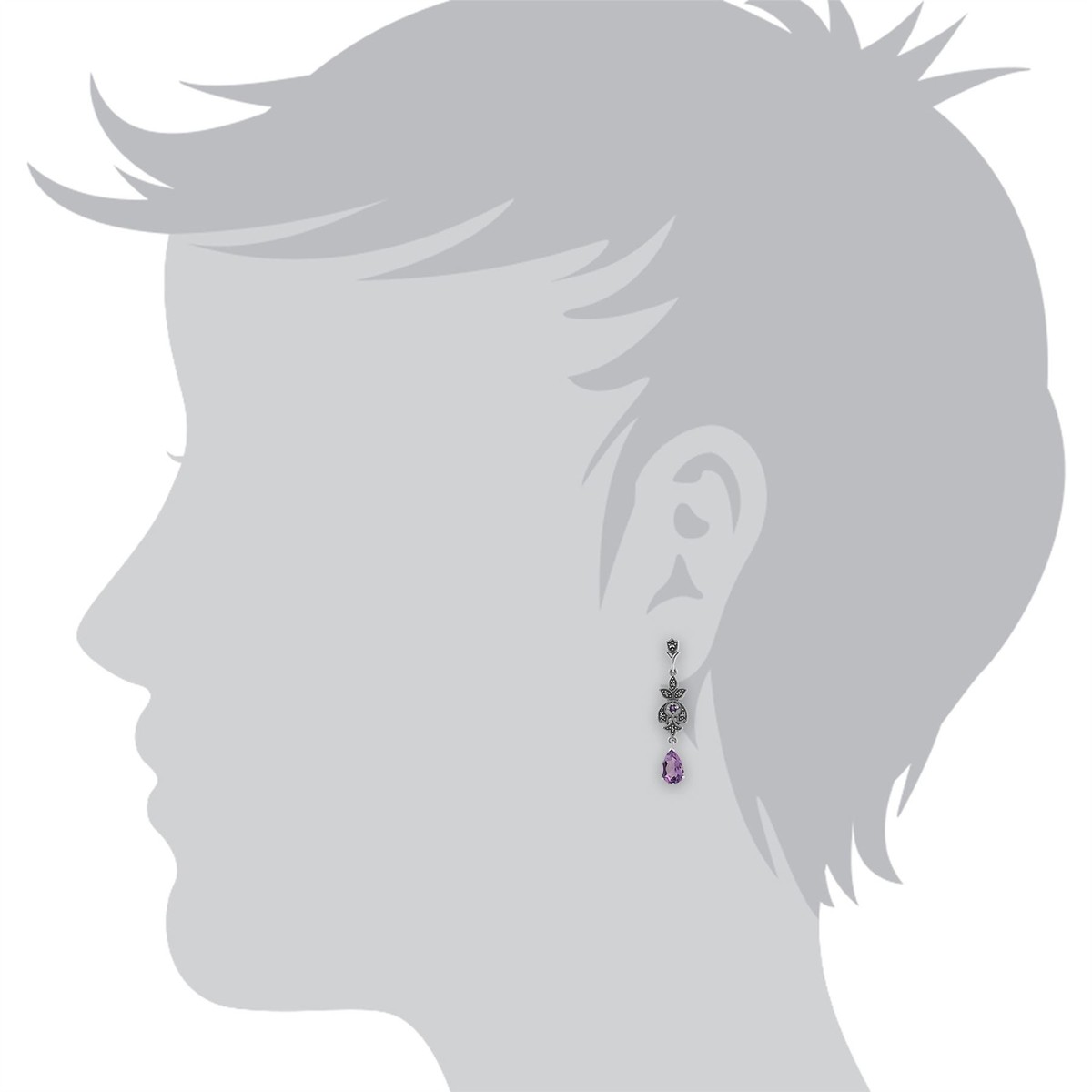 Orecchini pendenti vintage in argento sterling con taglio