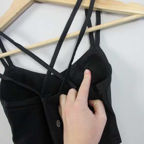 Lululemon Like a Cloud Ribbed Longline Sports Bra Women's Black Performance 2 78 - Picture 7 of 11