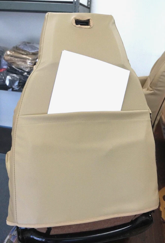 Par de fundas de asiento beige para Chevy Corvette C4 Type3 1984-1993 ajuste personalizado Foto 3 de 4