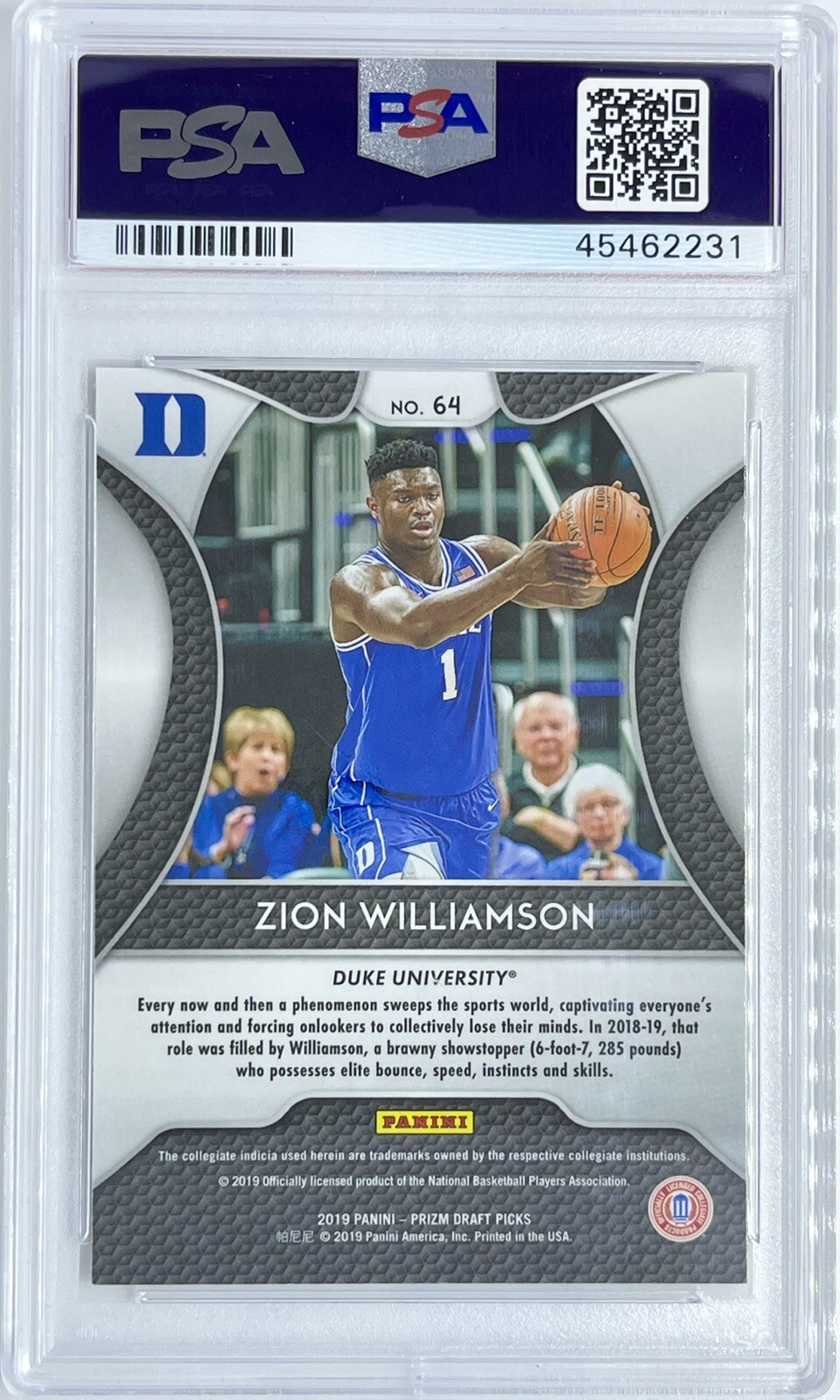 201920 Panini Zion Williamson Prizm Rookie Card RC PSA 10 Gem Mint HOT