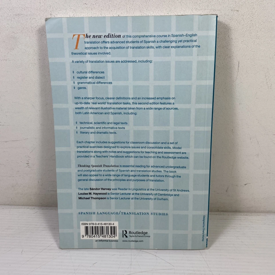 Thinking Spanish Translation: A Course in Translation Method by Louise M Haywood - Image 2 of 4