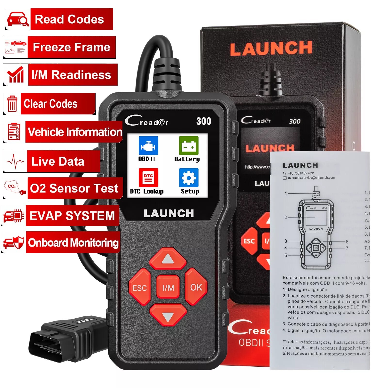 Automotive Scanner Code Reader OBD2 Check Engine Fault Car Diagnostic Scan Tool