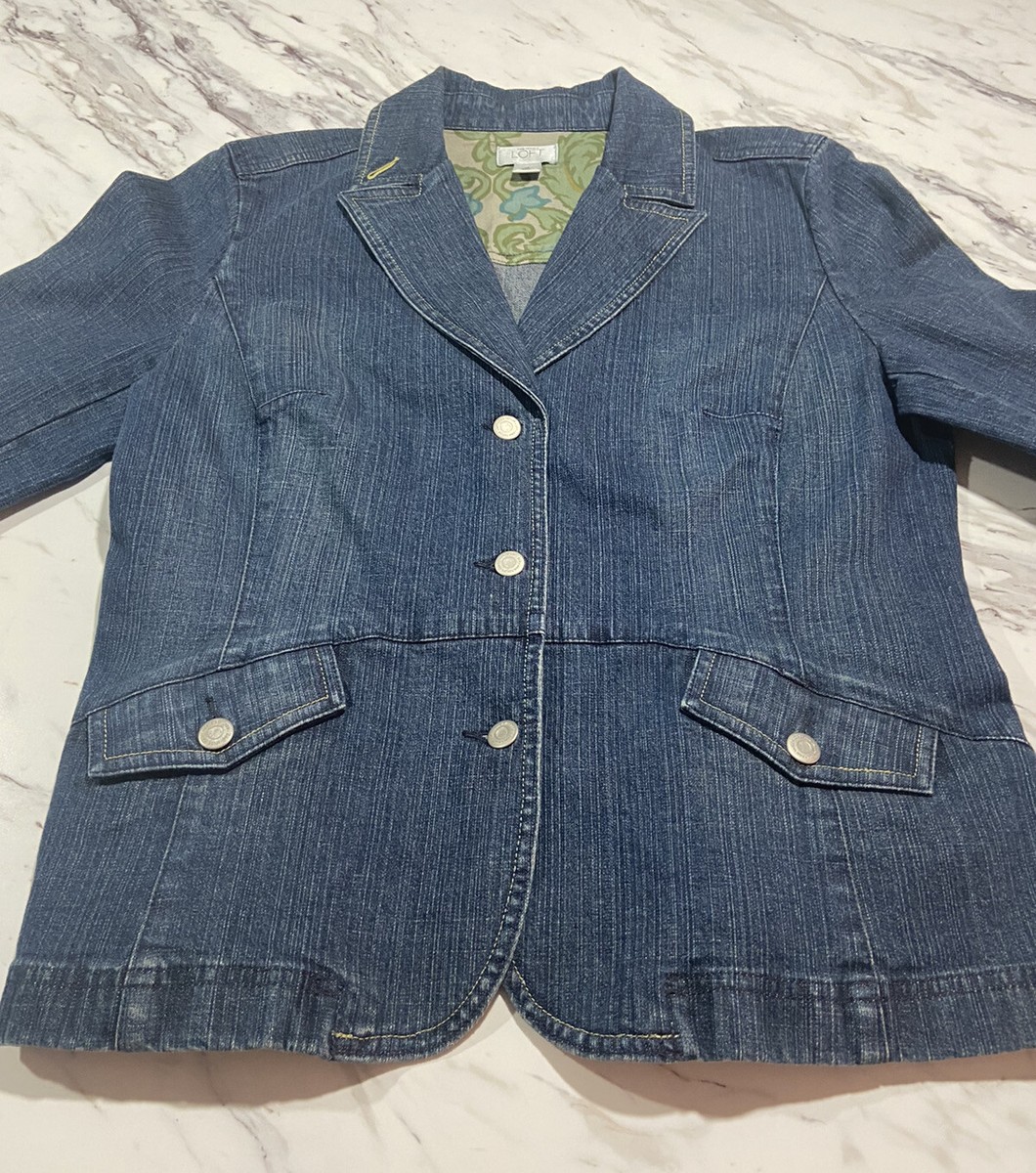 Ann Taylor Loft Women's Jean Jacket Denim Size 14 Id#8054C | eBay