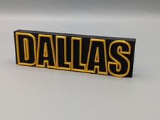 Dallas (tv show)  - 200mm wide - 3D Printed logo -  Desk or wall mount.