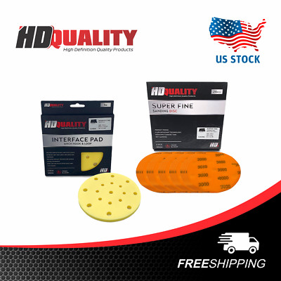 HDQ SET INTERFACE PAD 6'' + SANDING SUPERFINE DISC 6'' - GRIT 3000 - BOX OF 25