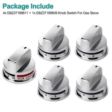 5 Pcs Stove Knob Replacing for Lg LRG30357ST LRG30355ST LRG30855ST Gas Knobs