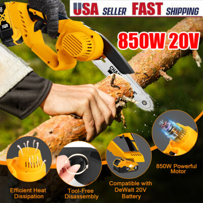 8＂Mini Cordless Electric Chainsaw Cordless Chain Saw Wood Cutter for Dewalt 20V