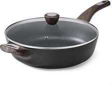 SENSARTE 10.5'' Nonstick Frying Pan with Lid | Deep Saute Pan, Induction Safe