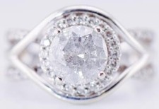 Estate Designers Yalina Engagement Ring 14k White Gold and 2ct Diamond