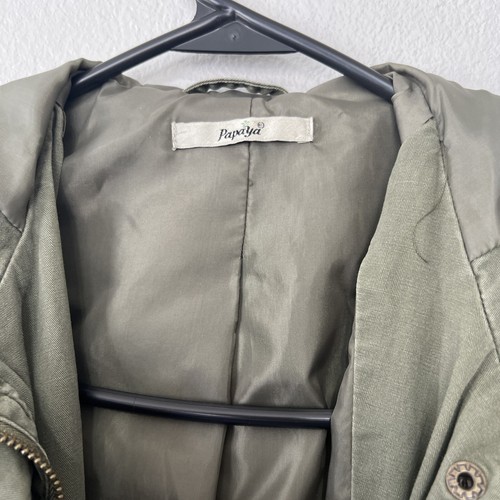 Papaya Women’s Olive Green Jacket Size S B2 Military Style - Picture 4 of 6