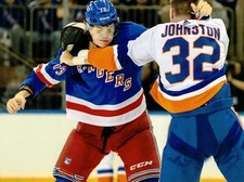 Matt Rempe New York Rangers Ross Johnston New York Islanders Unsigned 8x10 Photo