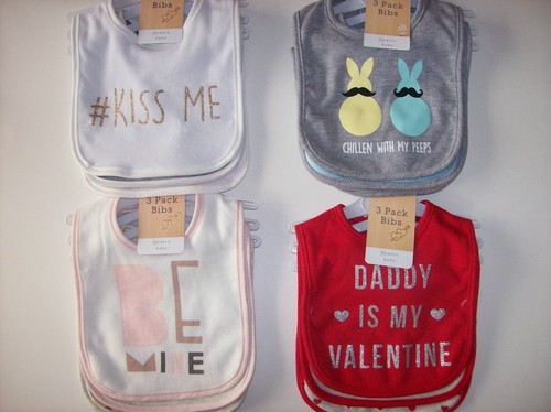 Modern Baby Bibs Unisex Valentine Easter Holiday Assorted Styles Assorted Colors - Picture 1 of 13