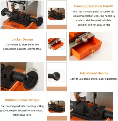 Keys Cutting Machine Keys Cutter Drill Machine Vertical Locksmith Tools 220V - Picture 6 of 13