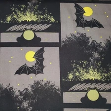 Halloween Bat Bullfrog And Bonfire Charley Harper BT Yard x42w Organic Cotton