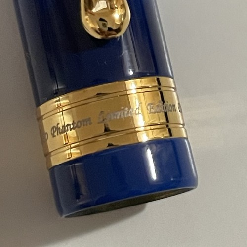 Pluma Estilográfica Xezo Phantom Stardust Azul Chapado en Oro 18k Latón Edición Limitada 56/500 - Imagen 9 de 12
