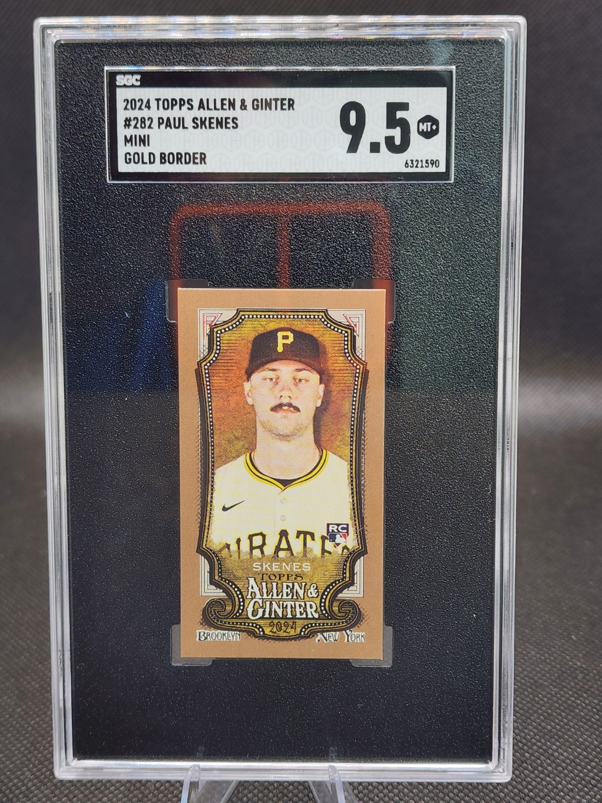 2024 Topps Allen & Ginter Baseball Paul Skenes Gold Border Mini #282 RC SGC 9.5