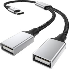 USB C to USB Adapter, Type C Splitter Dual USB 2.0 OTG Y-Cable for iPhone17/1...