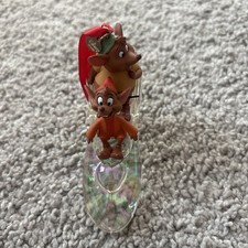 Disney Sketchbook Christmas Ornament Cinderella Jaq & Gus In Glass Slipper