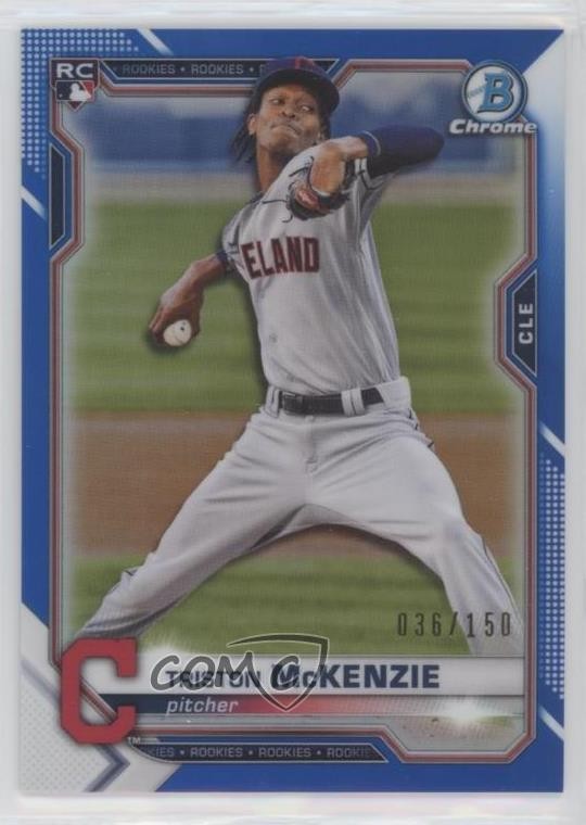 2021 Bowman Chrome Blue Refractor 36/150 Triston McKenzie #6 0c6
