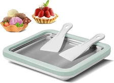 Rolled Ice Cream Maker,Food Grade Stainless Steel Household Light Green