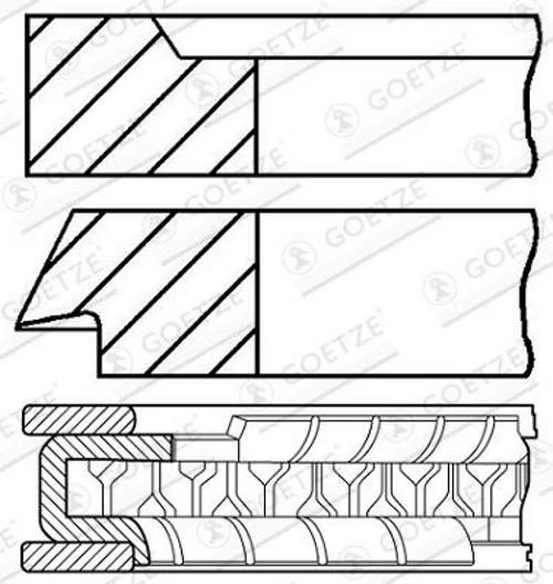 GOETZE ENGINE 08-407722-10 Juego de anillos de pistón anillos de pistón para VOLVO 240 Combi (P245) - Imagen 2 de 4
