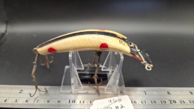 953    Vintage Helin Flatfish M@Fishing  Lure 1930S, VERY RARE SPOTTD COLOR