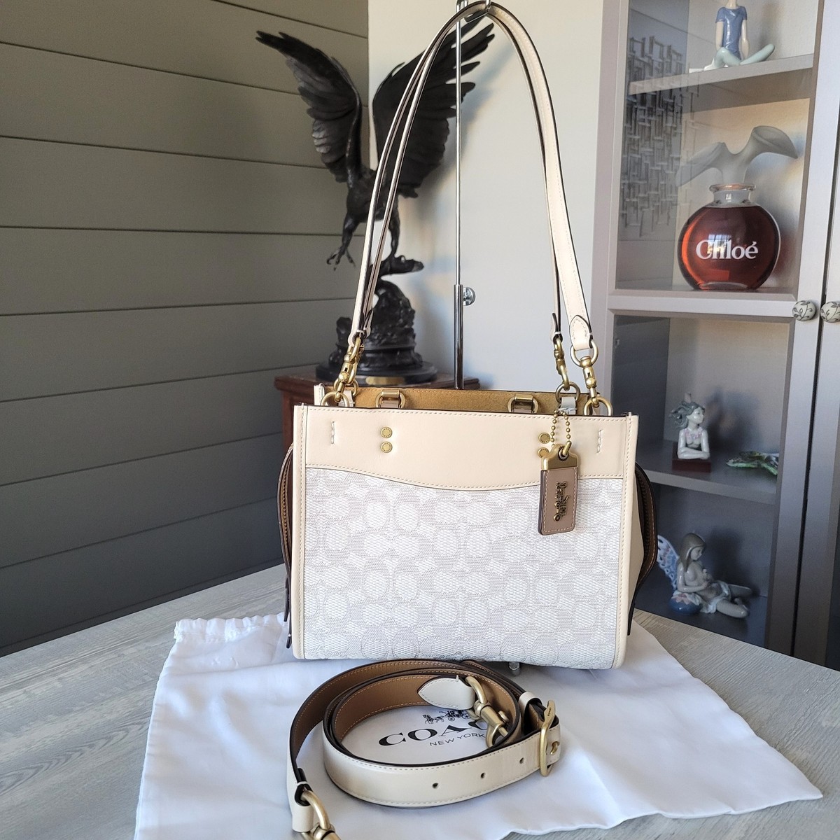 NEW COACH large signature purse strap multi color/chalk Unboxing the Coach Cassie 19 in Chalk Color | TikTok main image 3