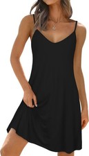Womens Summer Dresses Spaghetti Strap V Neck Sleeveless Beach Sundress