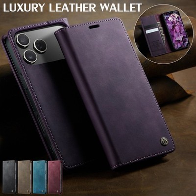 Leather Magnetic Case Wallet Flip Cover For iPhone 17 16 15 14 13 12 11 Pro Max